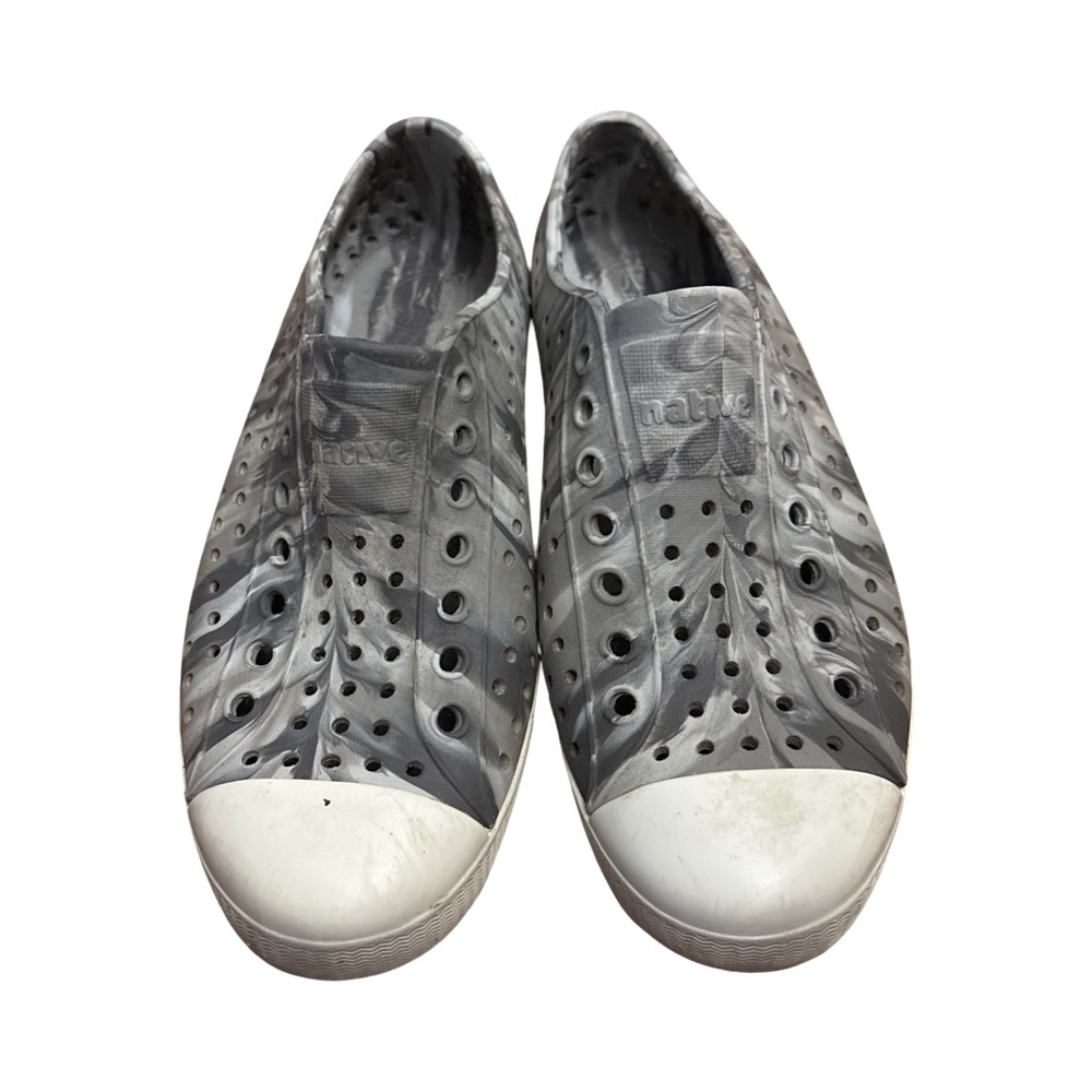 Native Gray and White Slip-On Sneakers